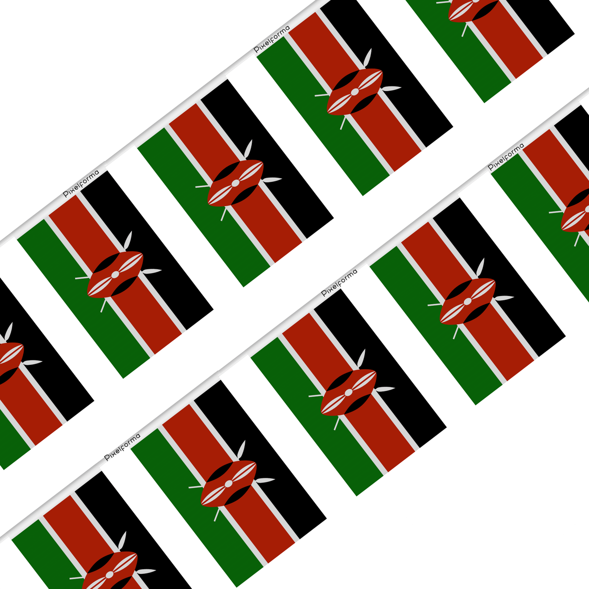 Guirlande Drapeau Kenya en Polyester