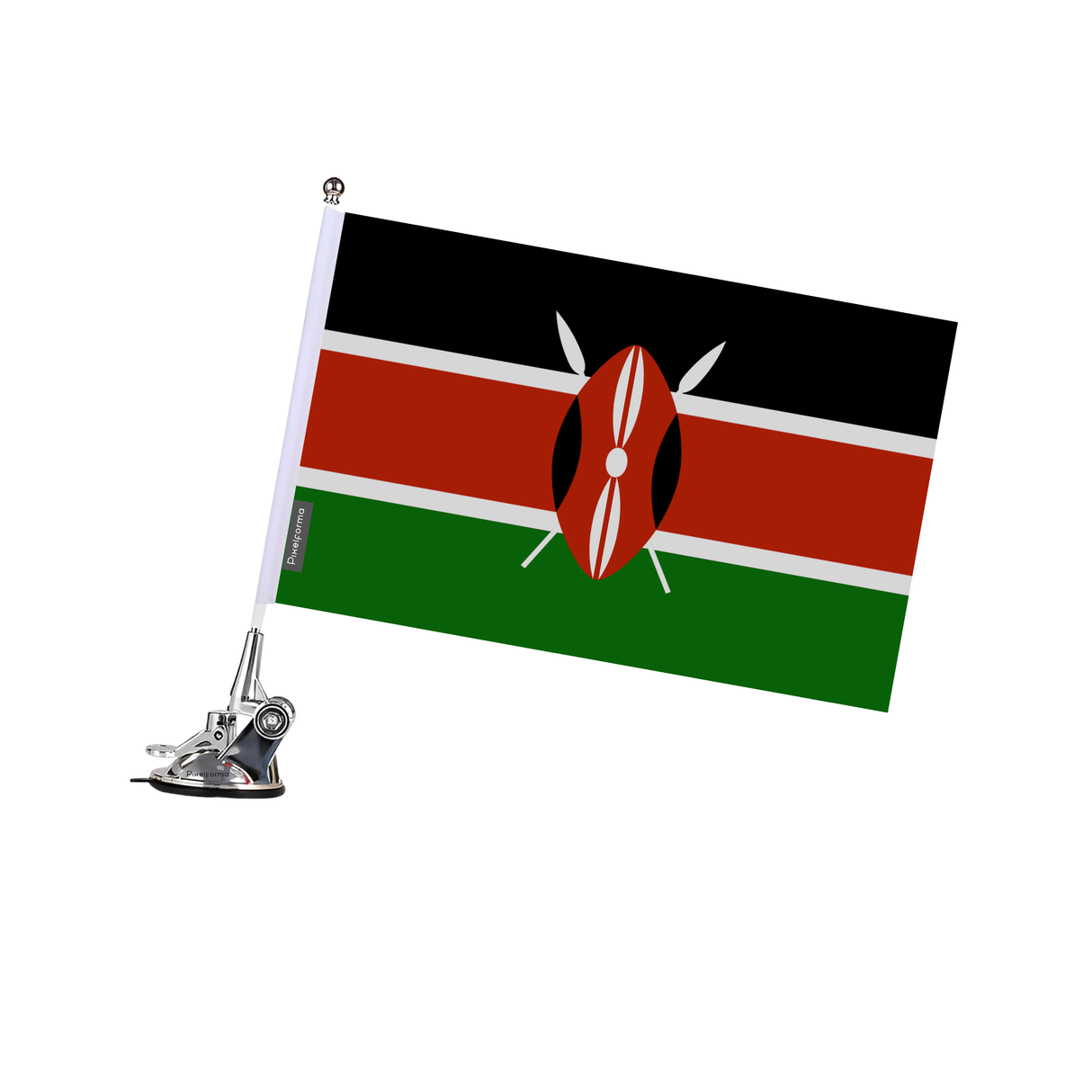 Kenya Flag Suction Cup Pole