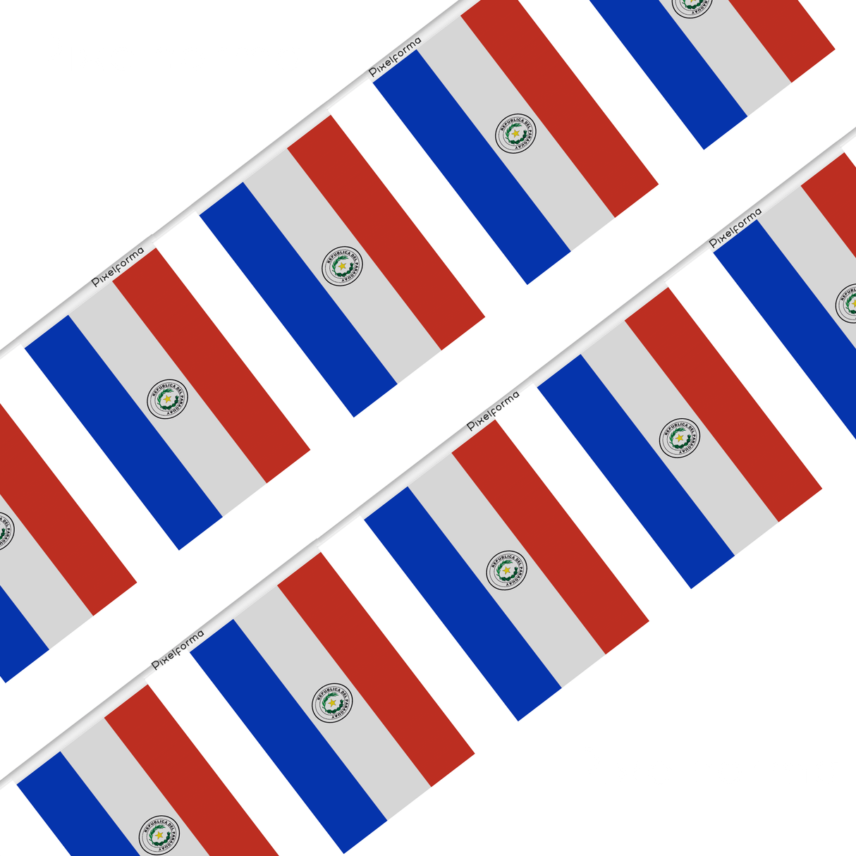 Guirlande Drapeau Paraguay en Polyester