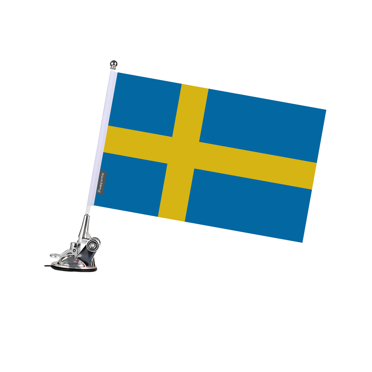 Sweden Flag Suction Cup Pole