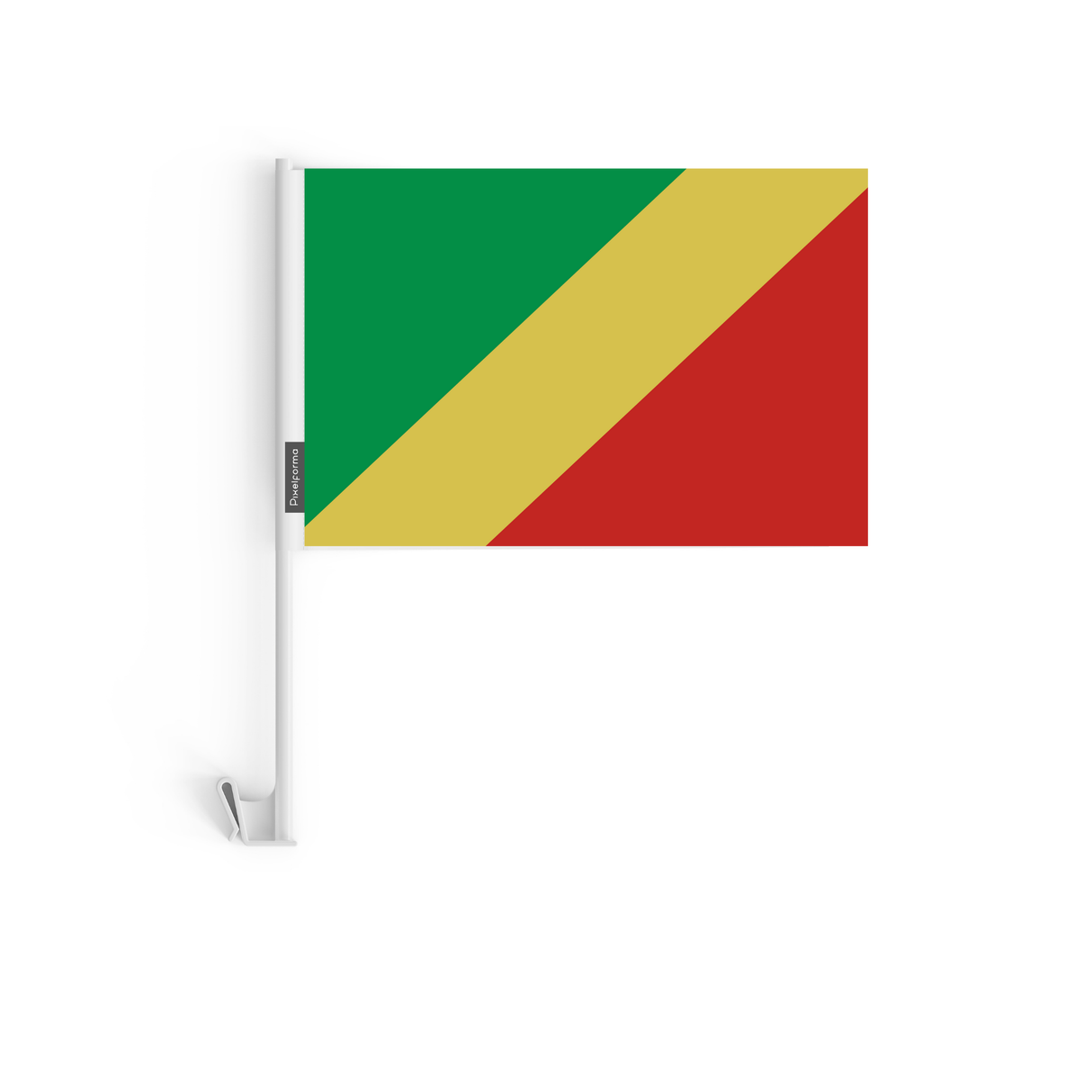 Drapeau voiture de la république du Congo en polyester