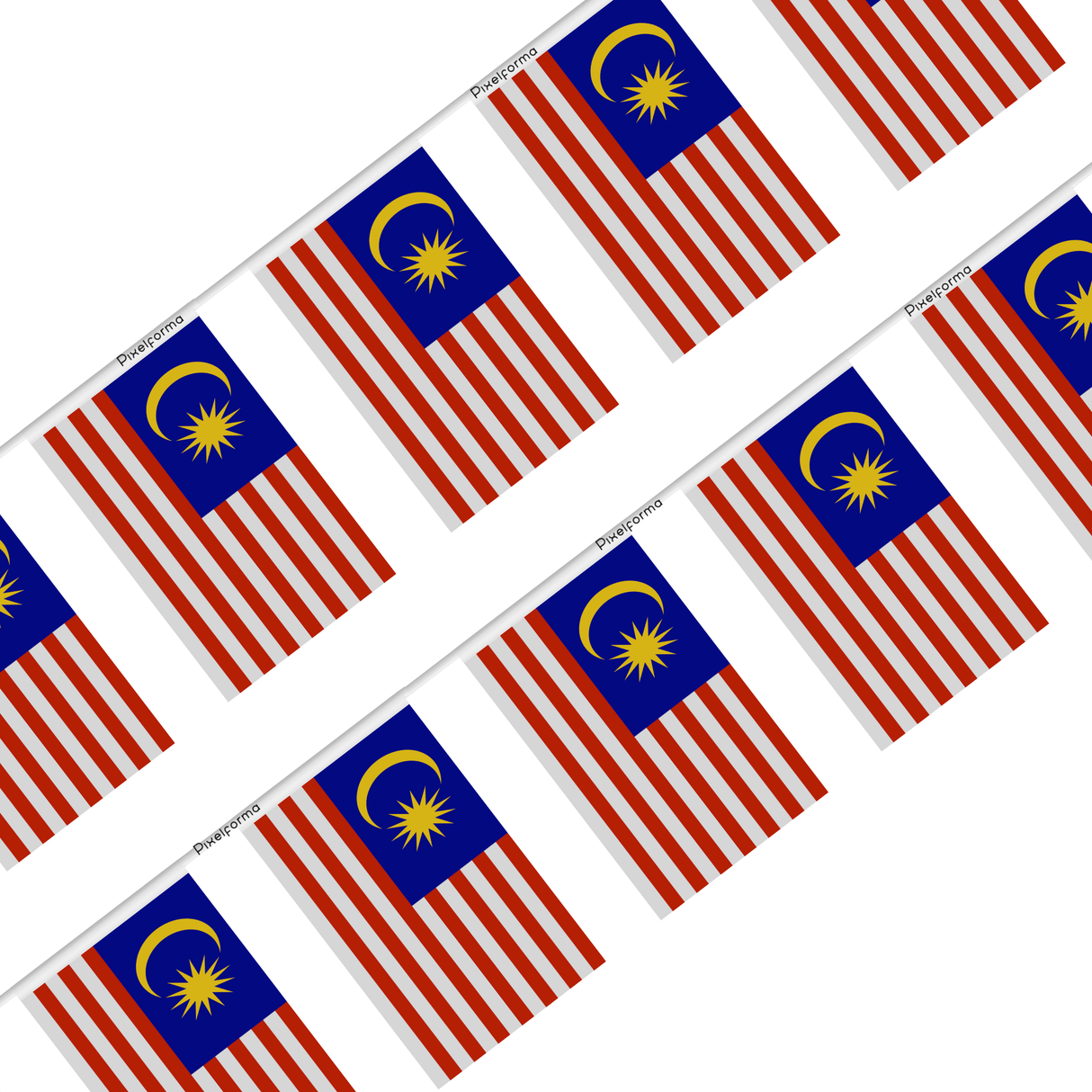 Malaysia Flag Garland in Multiple Sizes