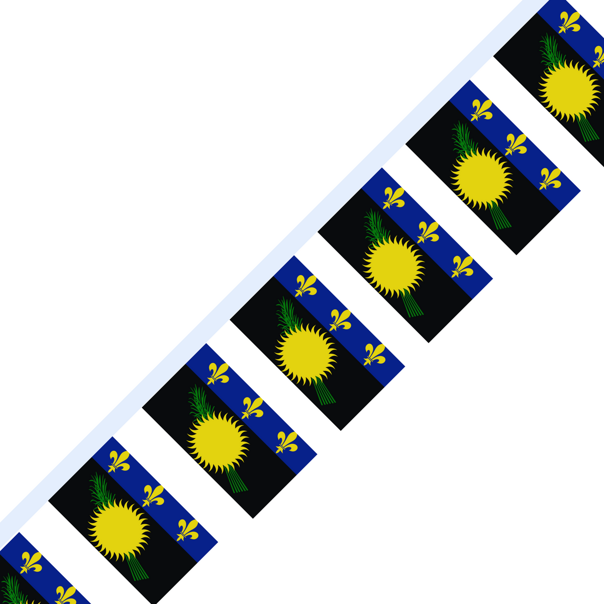 Guadeloupe Flag Garland in several sizes