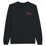 Liechtenstein Flag Embroidery Long Sleeve T-Shirt