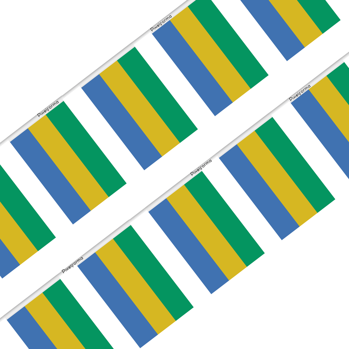 Gabon Flag Garland in several sizes