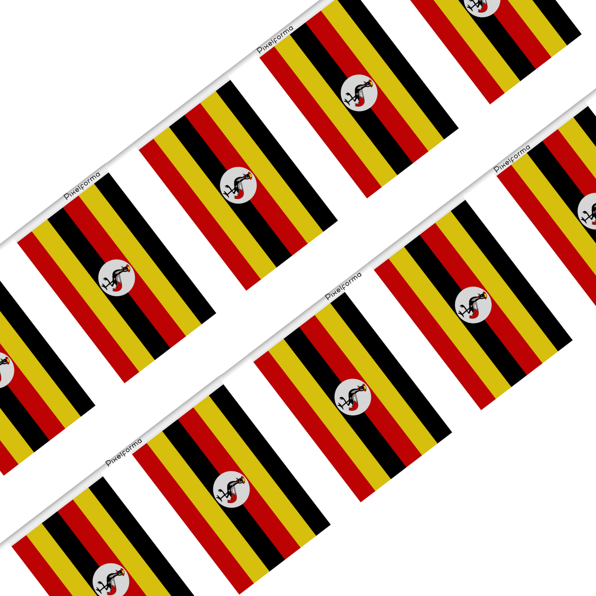 Uganda Flag Garland in Multiple Sizes