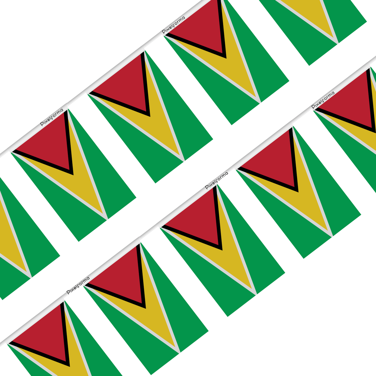 Guirlande Drapeau Guyana en Polyester