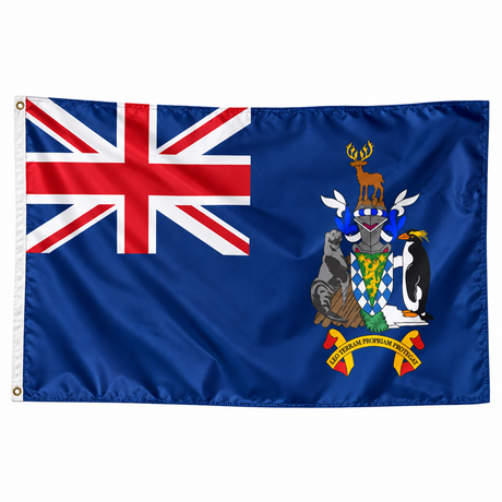 Drapeau de la Géorgie Sud-et-les Îles Sandwich Sud – Plusieurs Tailles – Polyester Résistant