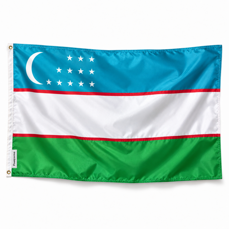 Drapeau de l'Ouzbékistan – Plusieurs Tailles – Polyester Résistant
