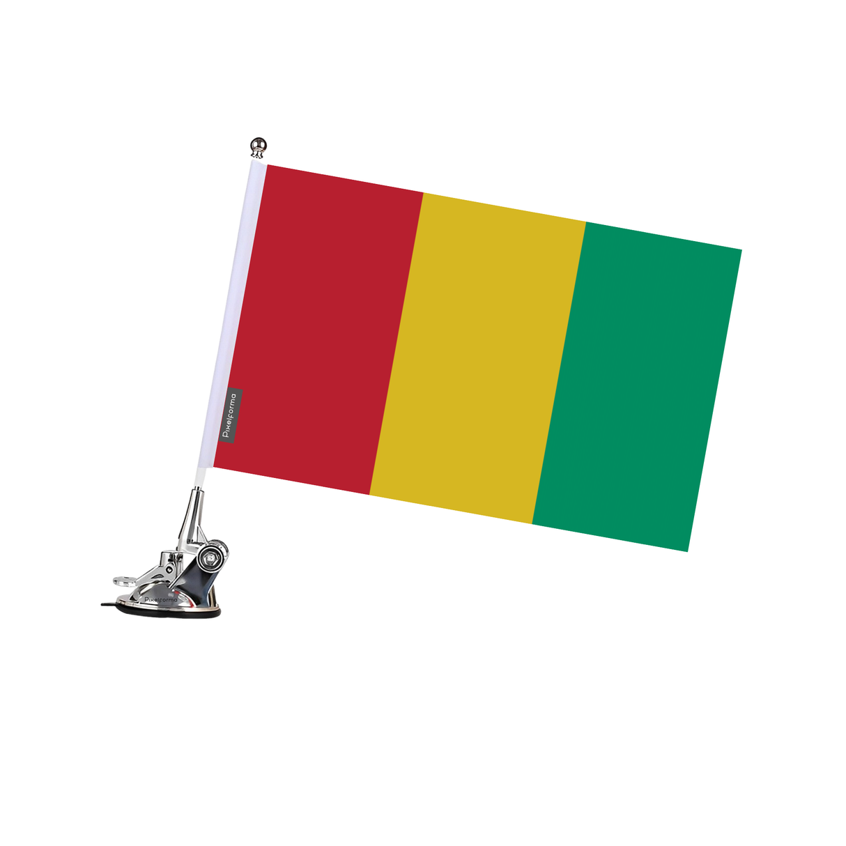 Asta de ventosa con bandera de Guinea