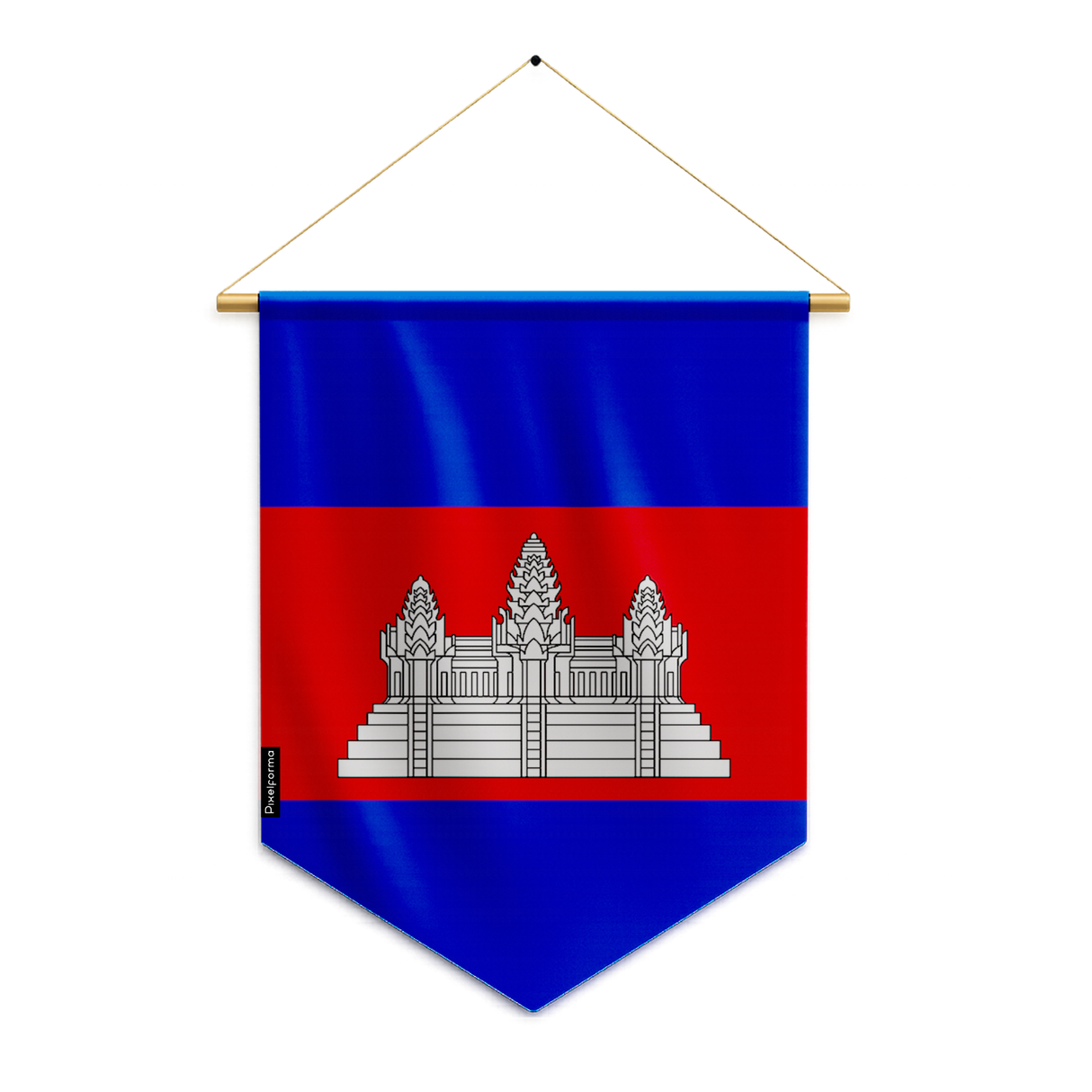 Cambodia flag pennant to hang in polyester