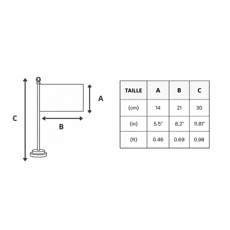 Drapeau bureau pays de galles polyester socle inoxydable