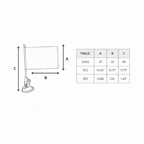 Mât à ventouse grèce polyester acier pour surfaces lisses