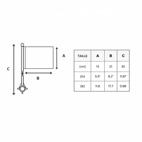 Drapeau vélo iran en polyester pour visibilité optimale