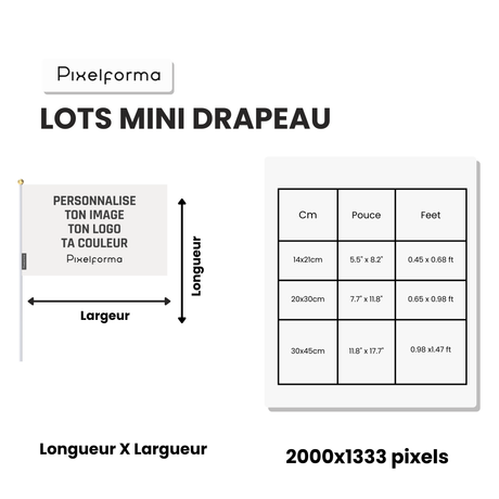 Lots Mini Drapeau de l'Ouzbékistan en plusieurs tailles - Pixelforma