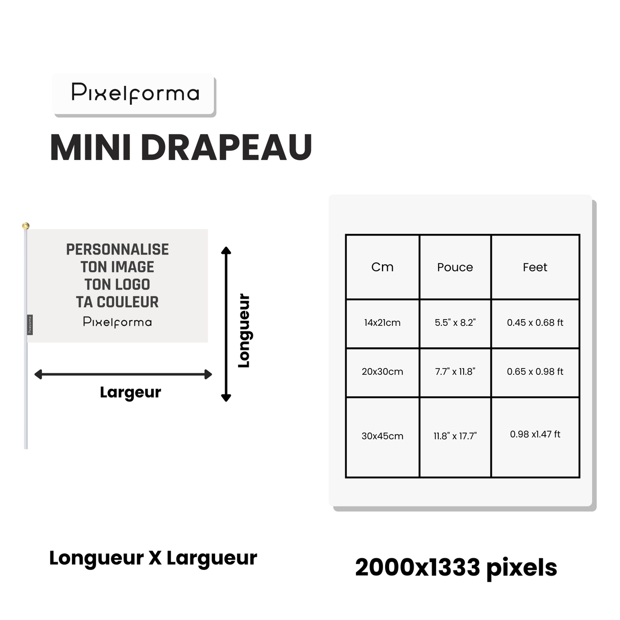 Mini Drapeau Mauritanie en Plusieurs Tailles