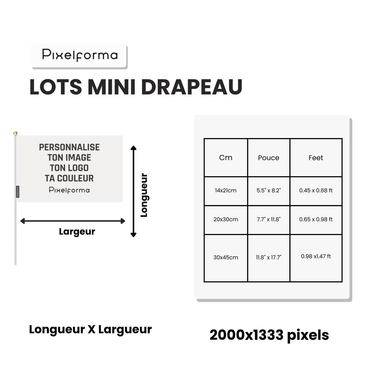 Lots Mini Drapeau des États fédérés de Micronésie en plusieurs tailles - Pixelforma