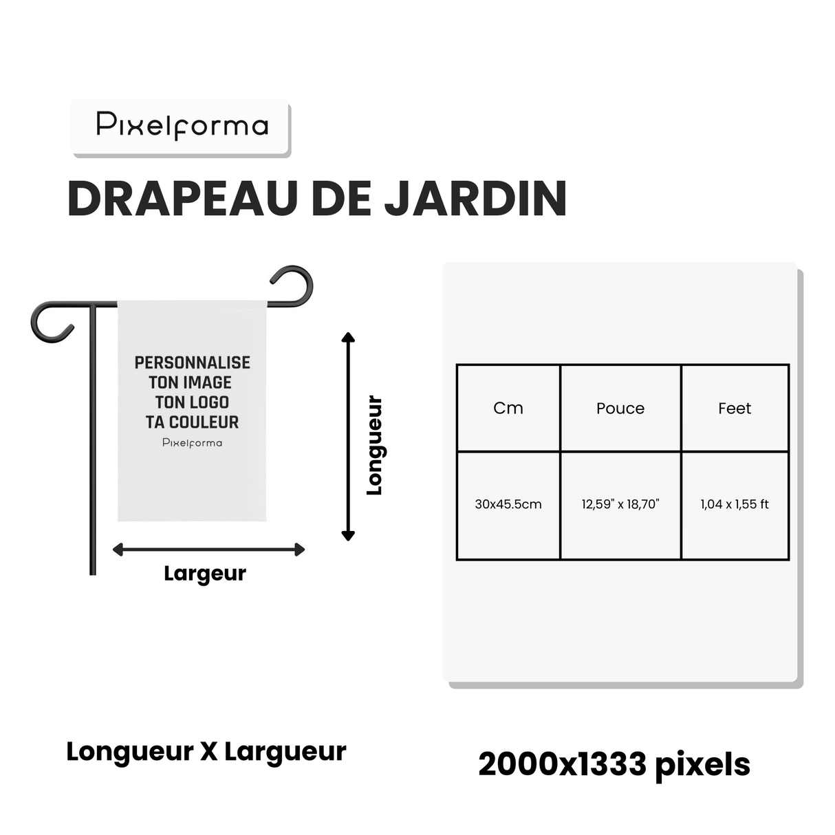 Drapeau Jardin Tchéquie en Ployester