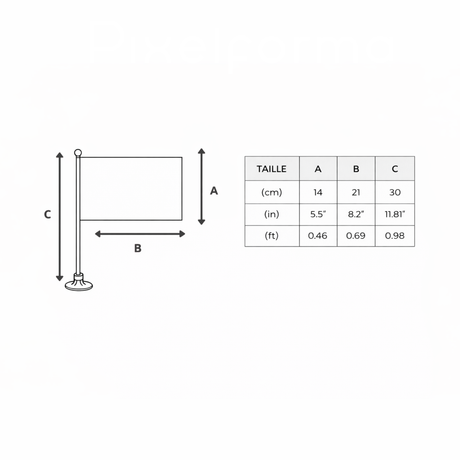 Mini drapeau organisation internationale polyester ventouse