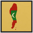 Affiche encadrée drapeau maldives cadre bois décoratif