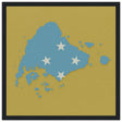 Affiche encadrée drapeau micronésie en bois décoratif