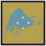 Affiche encadrée drapeau micronésie en bois décoratif