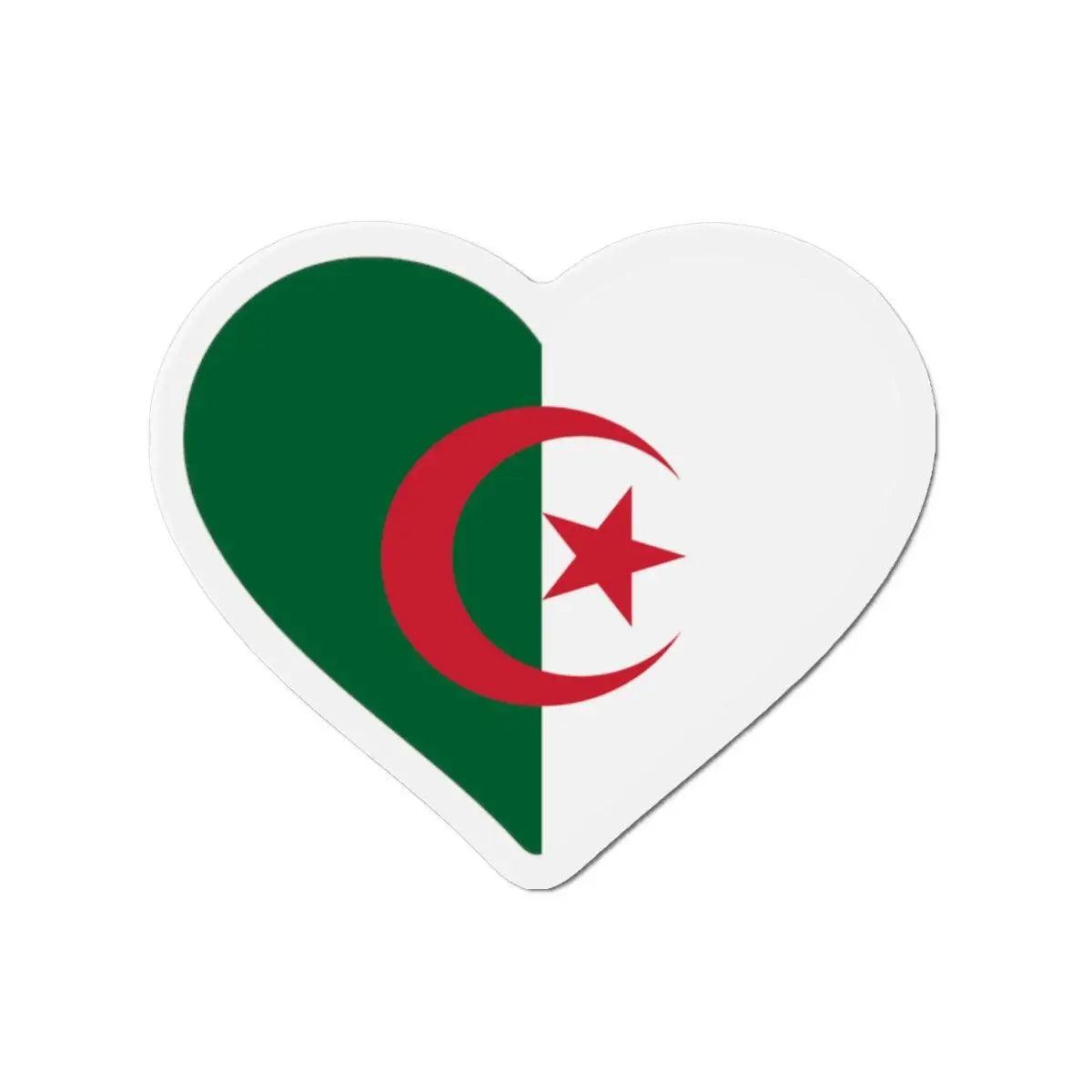 Aimant cœur drapeau algérie finition brillante décorative