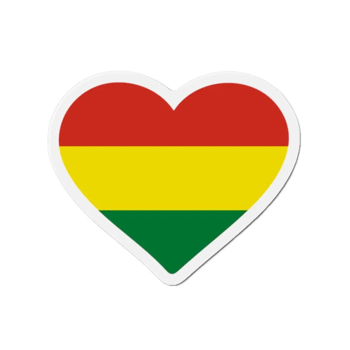 Aimant cœur drapeau bolivie en métal aux couleurs vives