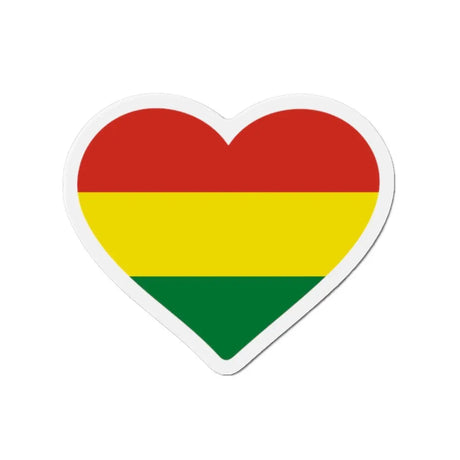 Aimant cœur drapeau bolivie en métal aux couleurs vives