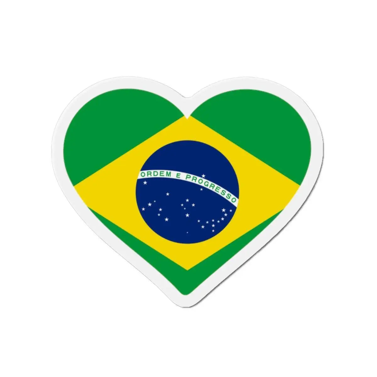 Aimant coeur drapeau brésil forme décorative magnétique