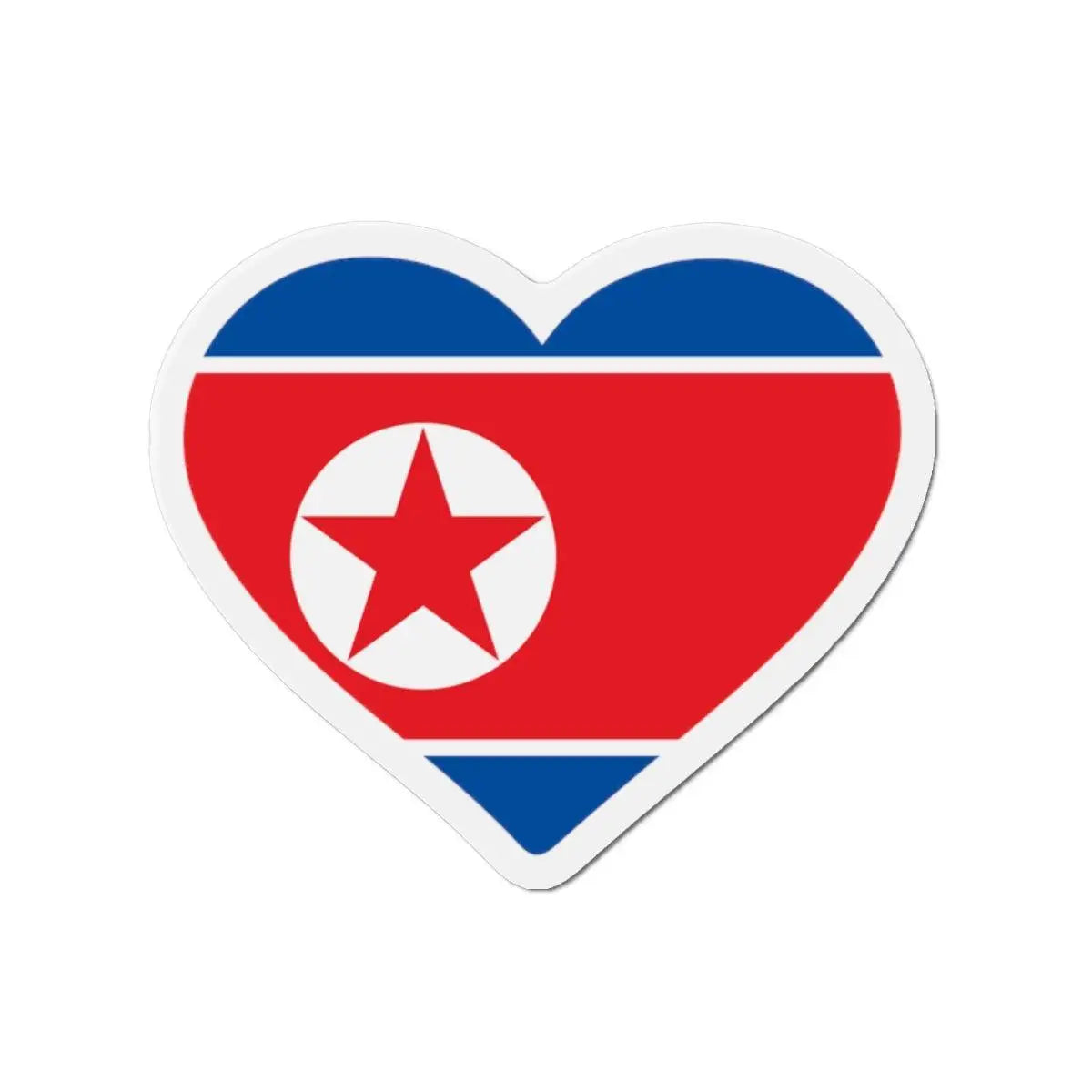 Aimant coeur drapeau corée du nord forme décorative