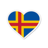 Aimant Coeur Drapeau d'Åland en plusieurs tailles - Pixelforma