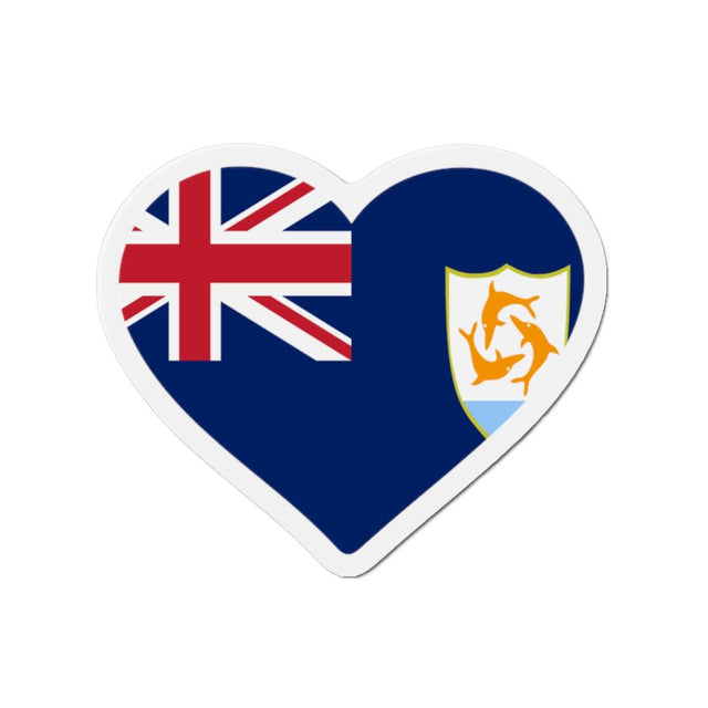 Aimant Coeur Drapeau d'Anguilla en plusieurs tailles - Pixelforma 