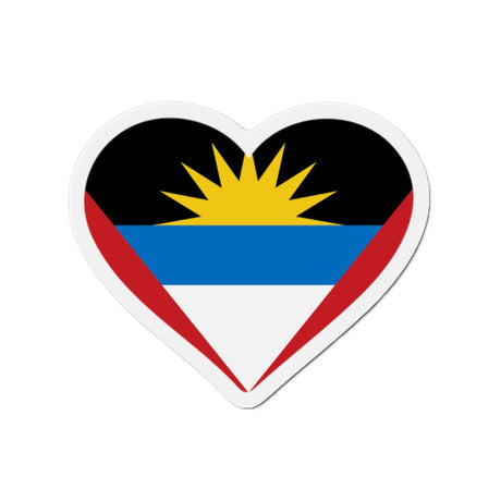 Aimant Coeur Drapeau d'Antigua-et-Barbuda en plusieurs tailles - Pixelforma 