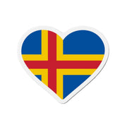 Aimant coeur drapeau d’åland en métal forme décorative