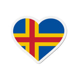 Aimant Coeur Drapeau d'Åland en plusieurs tailles - Pixelforma 