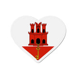 Aimant Coeur Drapeau de Gibraltar en plusieurs tailles - Pixelforma 