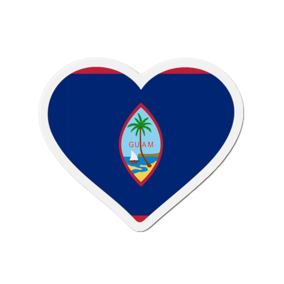 Aimant Coeur Drapeau de Guam en plusieurs tailles - Pixelforma 