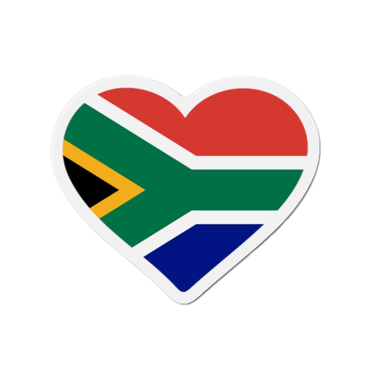 Aimant Coeur Drapeau de l'Afrique du Sud en plusieurs tailles - Pixelforma 