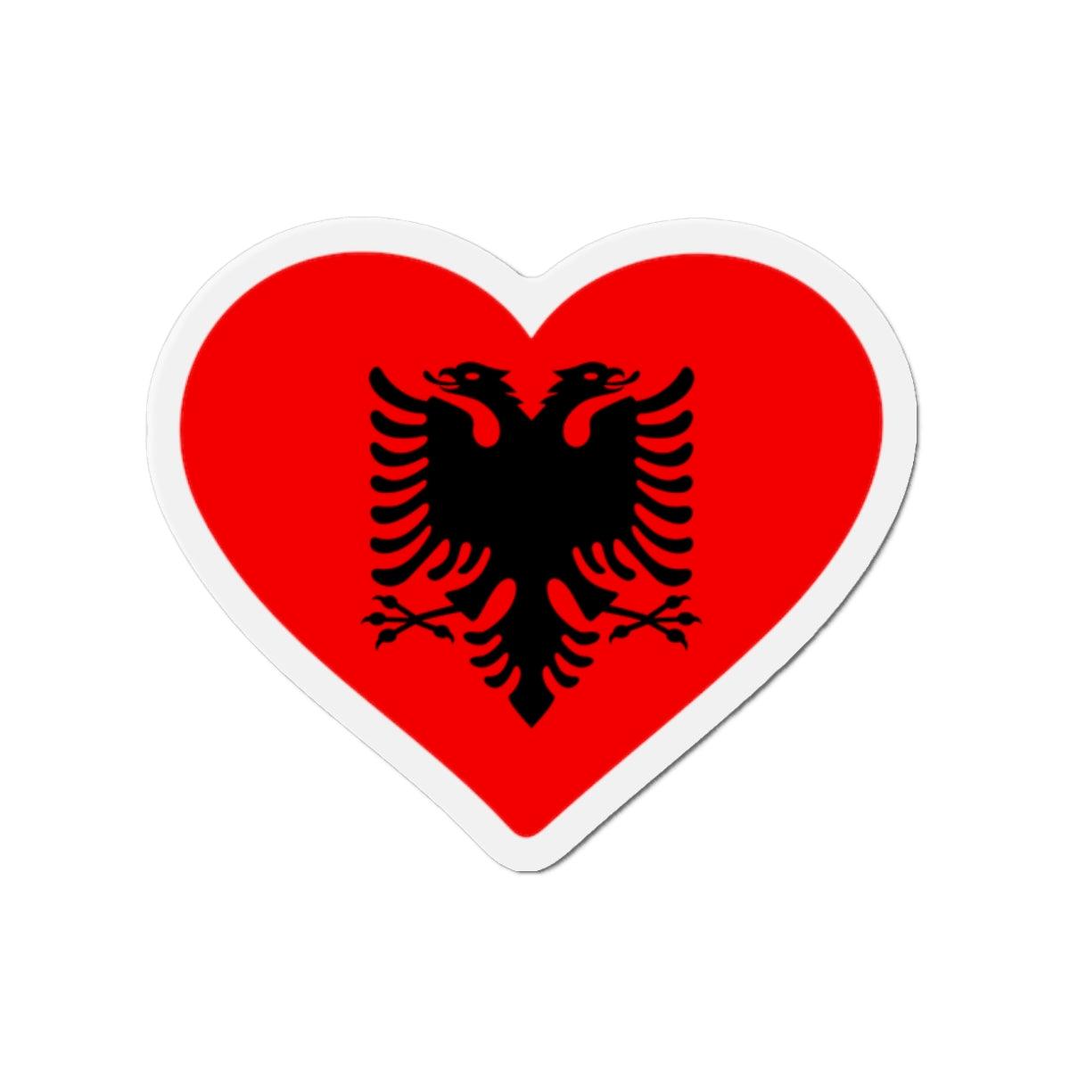 Aimant Coeur Drapeau de l'Albanie en plusieurs tailles - Pixelforma 