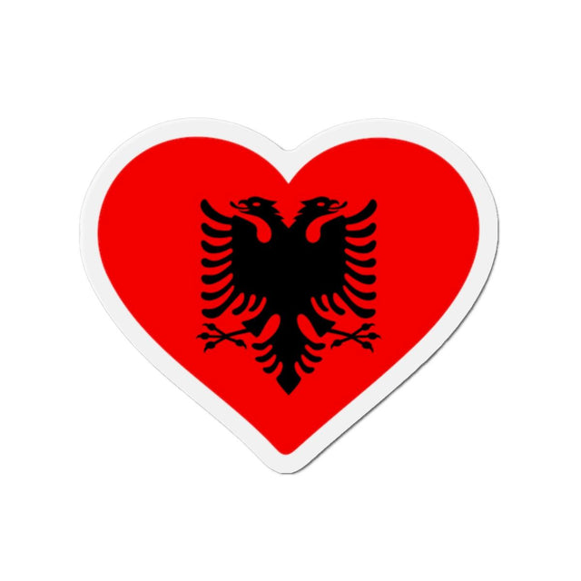 Aimant Coeur Drapeau de l'Albanie en plusieurs tailles - Pixelforma 