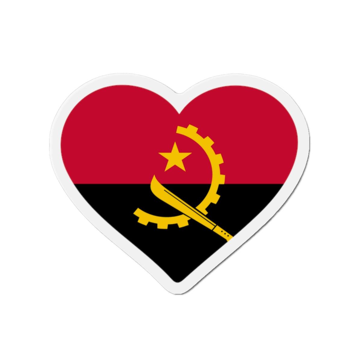 Aimant Coeur Drapeau de l'Angola en plusieurs tailles - Pixelforma 