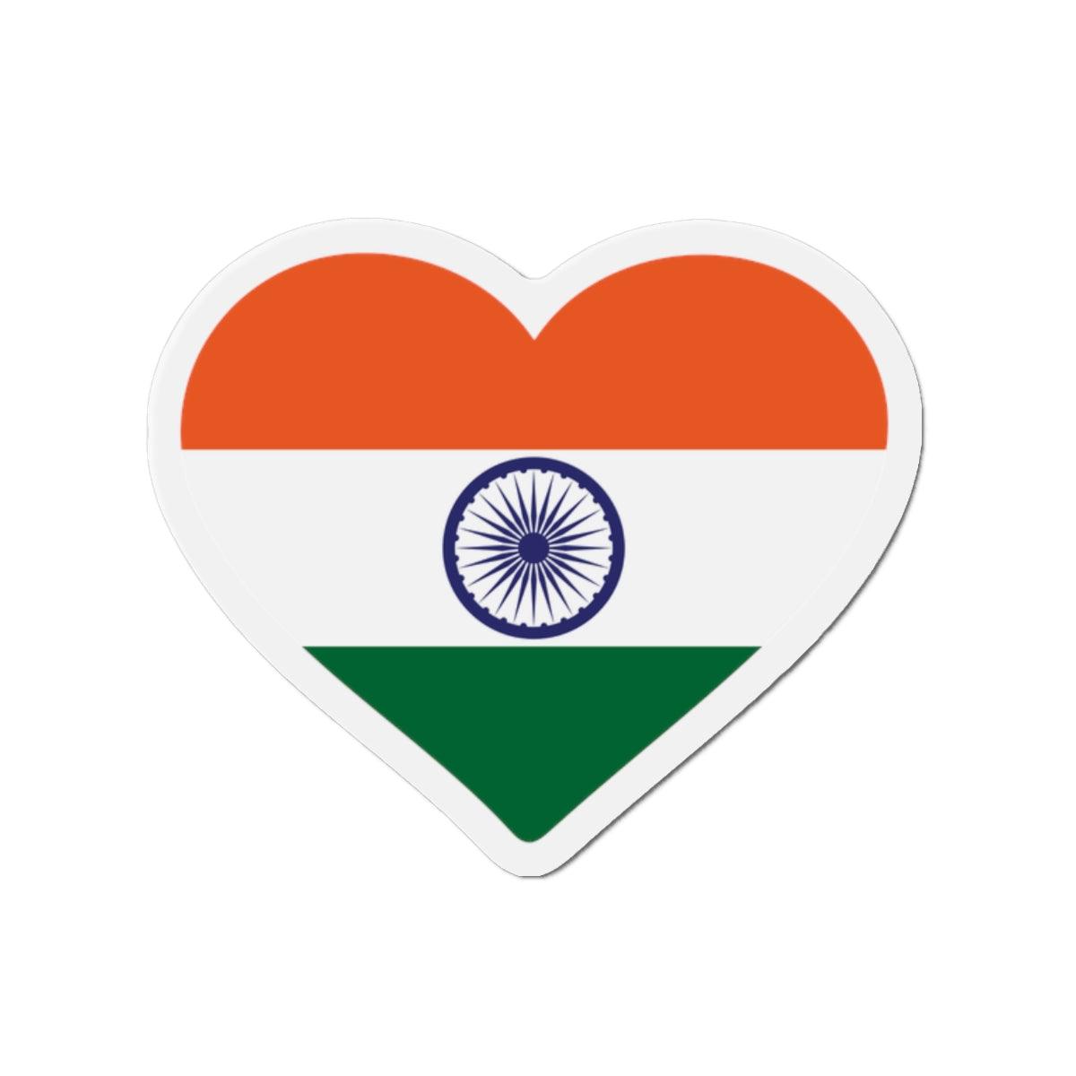 Aimant Coeur Drapeau de l'Inde en plusieurs tailles - Pixelforma 