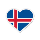 Aimant Coeur Drapeau de l'Islande en plusieurs tailles - Pixelforma 