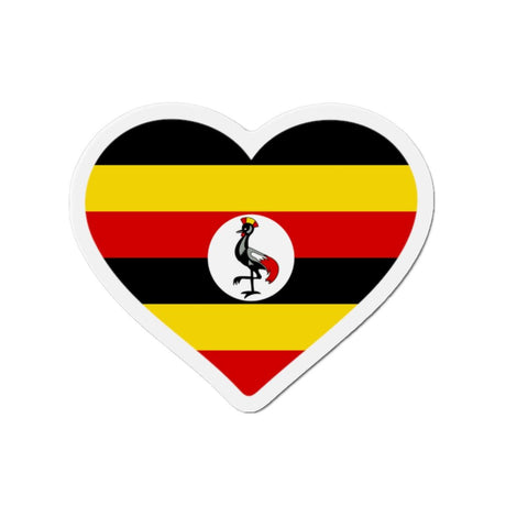 Aimant Coeur Drapeau de l'Ouganda en plusieurs tailles - Pixelforma 