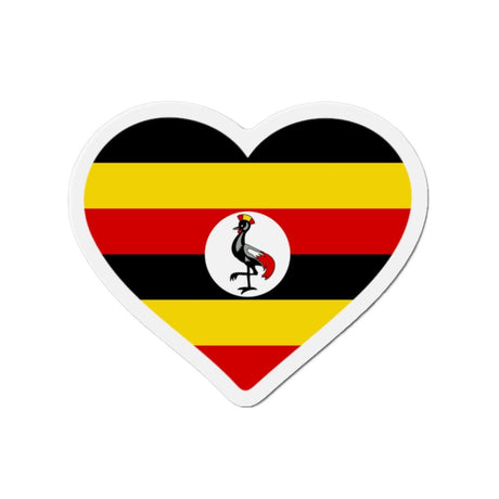 Aimant Coeur Drapeau de l'Ouganda en plusieurs tailles - Pixelforma