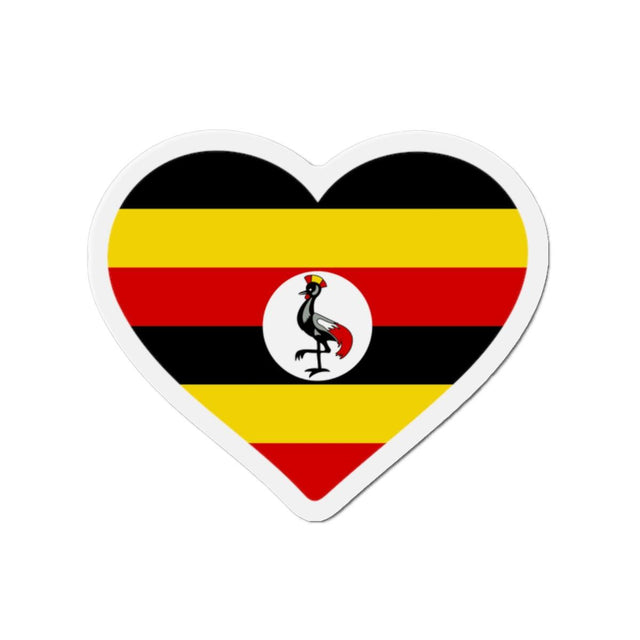 Aimant Coeur Drapeau de l'Ouganda en plusieurs tailles - Pixelforma