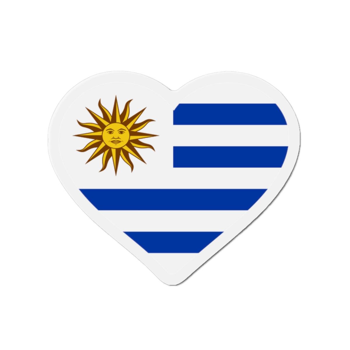Aimant Coeur Drapeau de l'Uruguay en plusieurs tailles - Pixelforma 