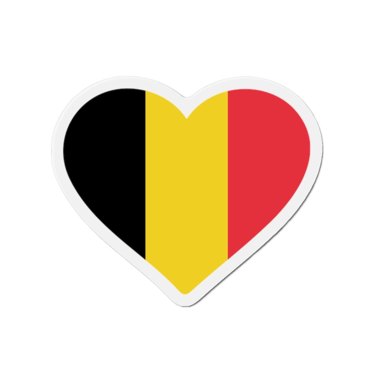 Aimant Coeur Drapeau de la Belgique en plusieurs tailles - Pixelforma