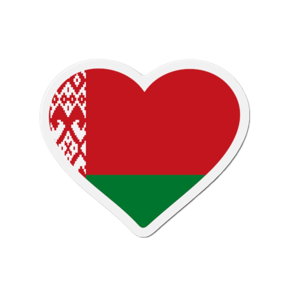 Aimant Coeur Drapeau de la Biélorussie en plusieurs tailles - Pixelforma 